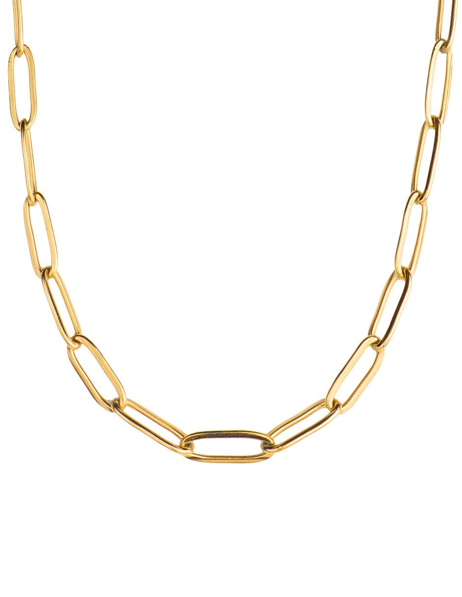 Cadena de acero inoxidable en baño de oro 18 k para hombre Cadena de acero inoxidable en baño de oro 18 k para hombre