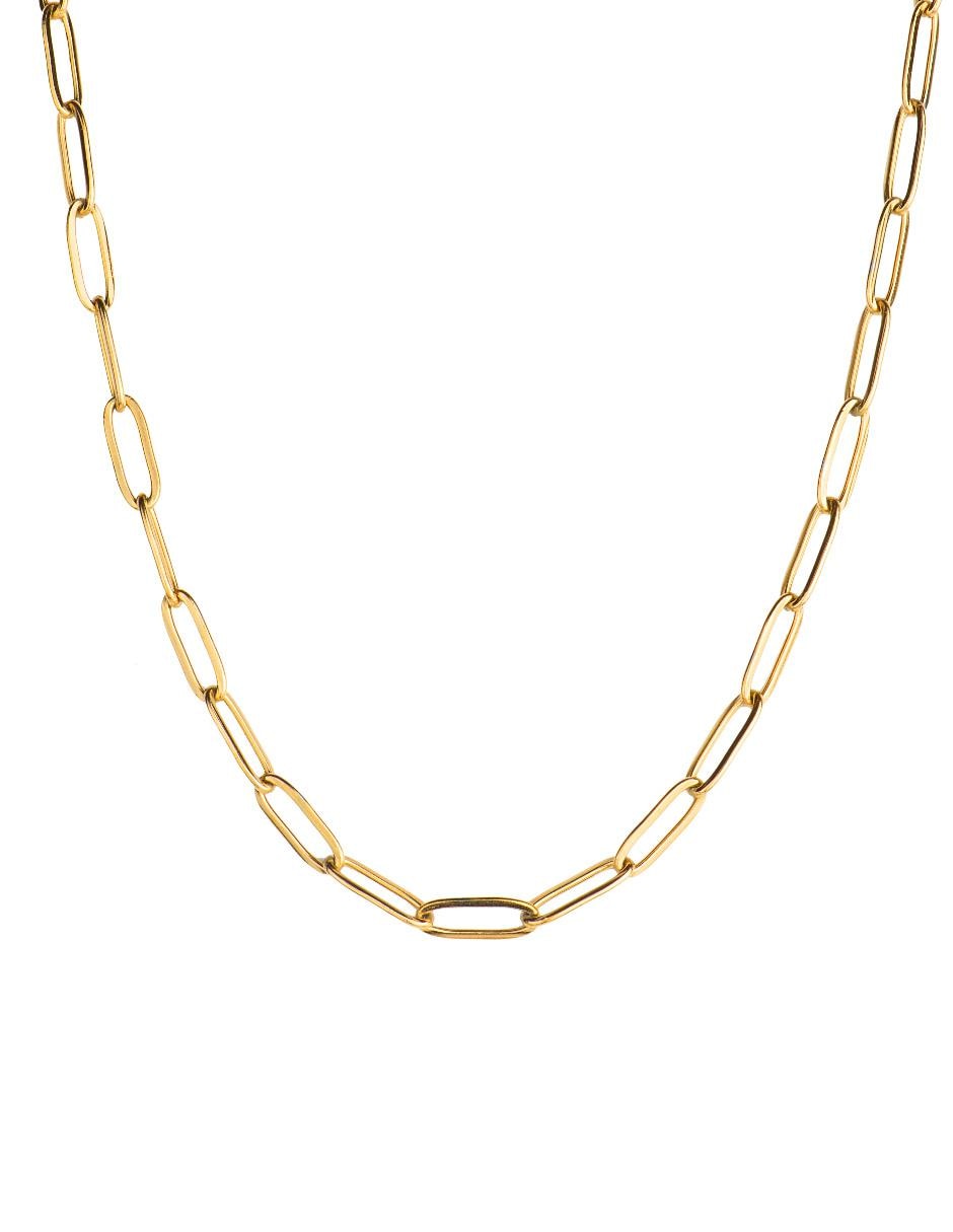 Cadena de acero inoxidable en baño de oro 18 k para hombre 3