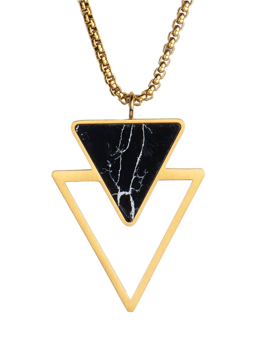Collar de acero inoxidable con baño de oro 18 k