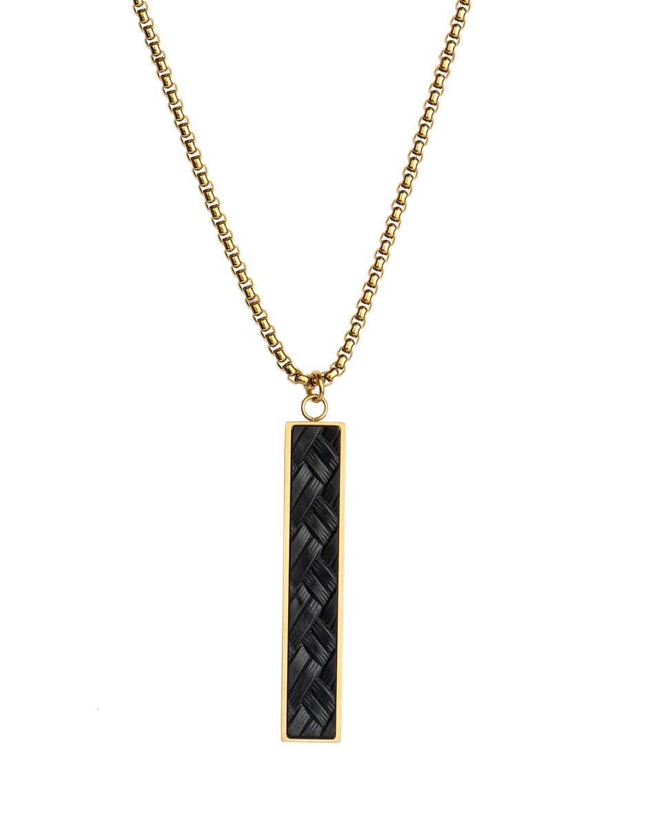 Collar de acero inoxidable en baño de oro 18 k 4