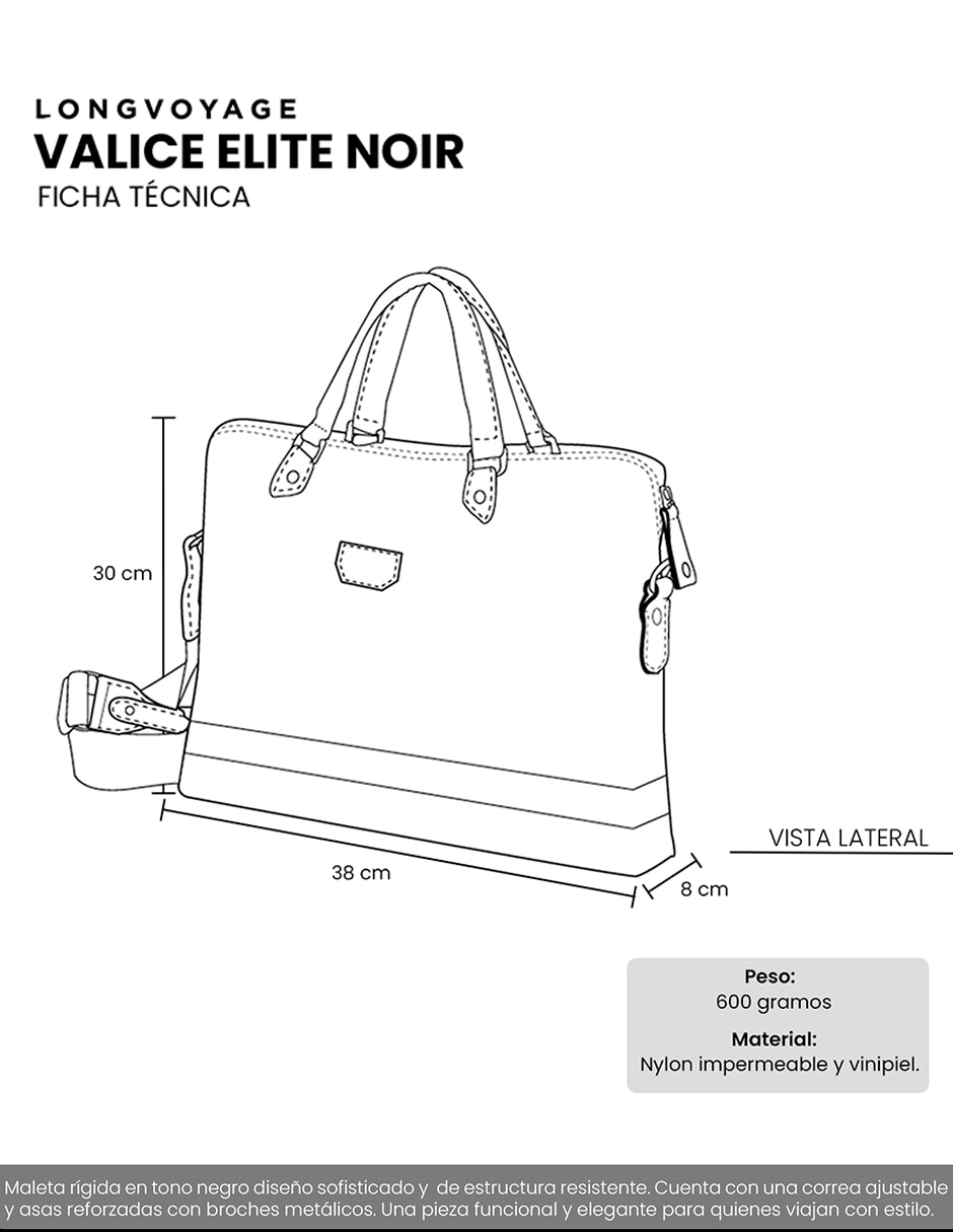 Bolsa satchel Valice Elite Noir para mujer 8