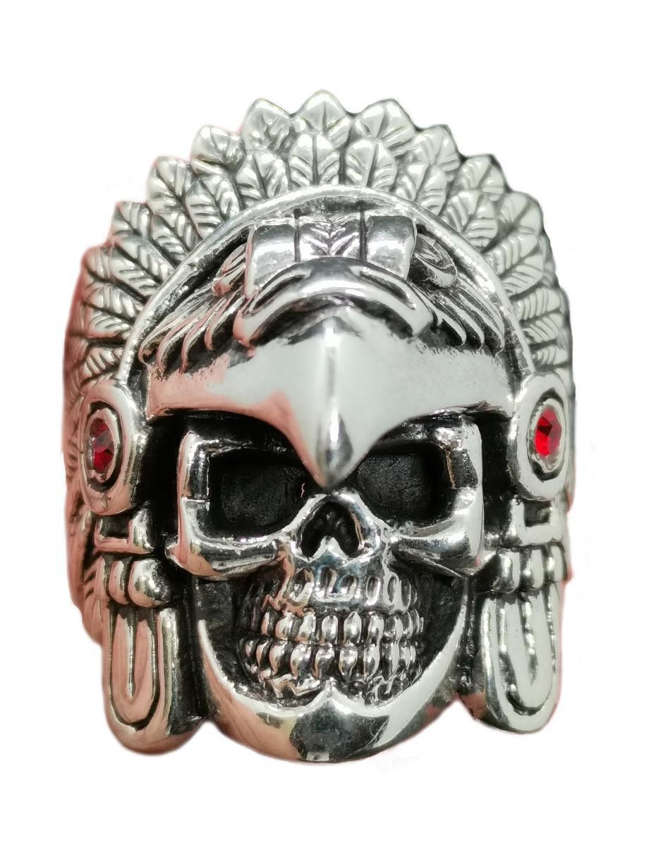 Anillo de calavera Cazador P 925 de plata pulido