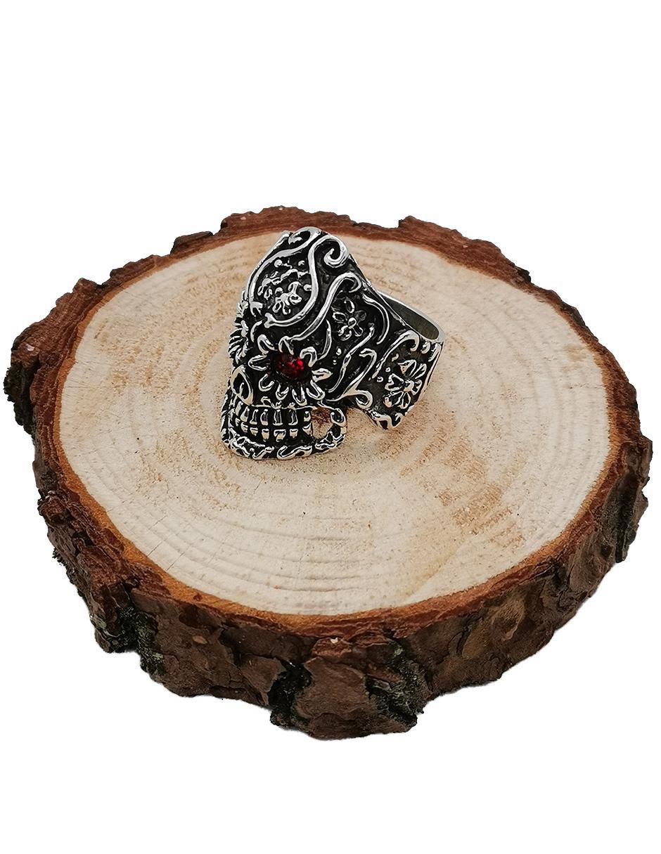Anillo de cráneo Craneos P 925 de plata pulido