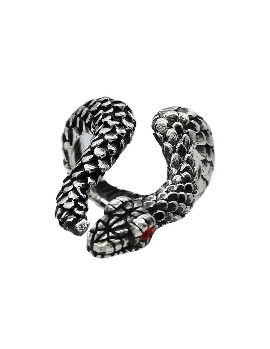 Anillo de serpiente Animal P 925 de plata brillante