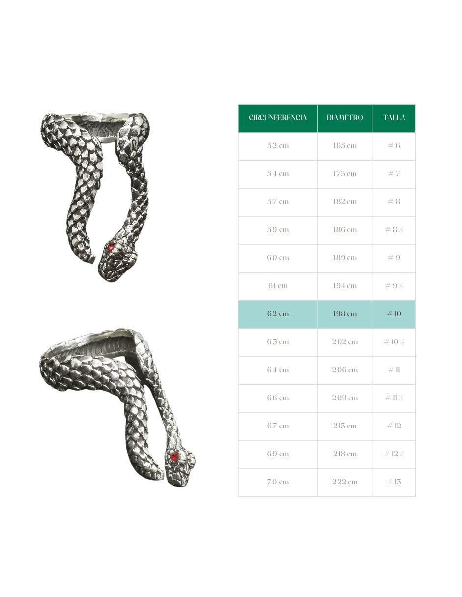 Anillo de serpiente Animal P 925 de plata brillante 6