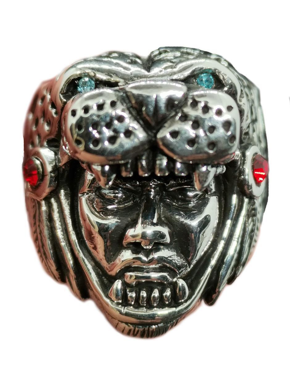 Anillo de guerrero jaguar Cazador P 925 de plata pulido 1