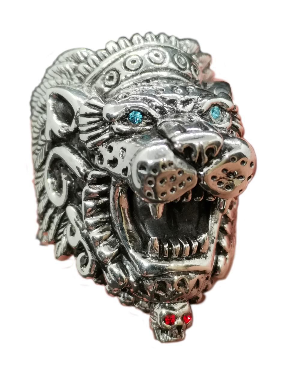 Anillo de león Animales P 925 de plata brillante