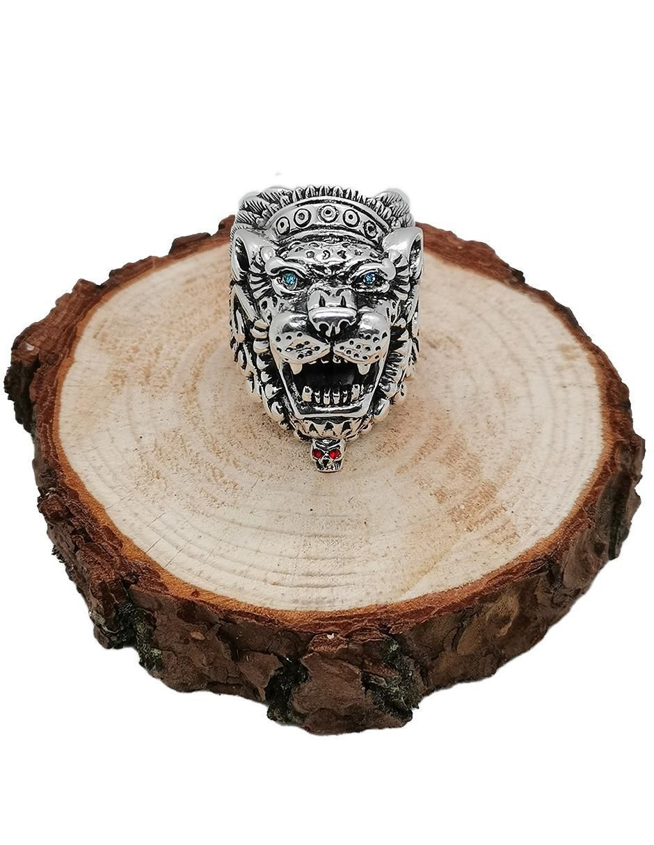 Anillo de león Animales P 925 de plata brillante