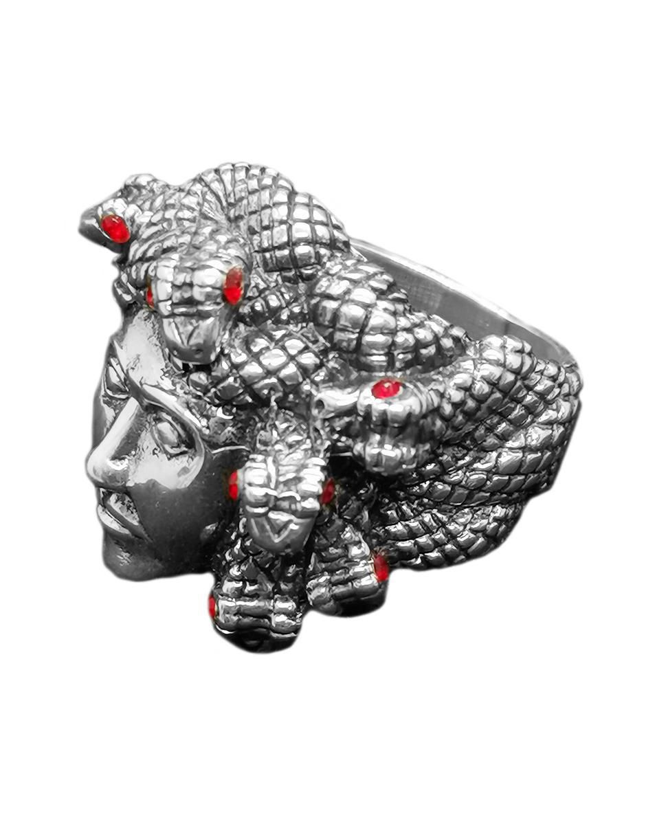 Anillo de medusa Mitologia P 925 de plata brillante