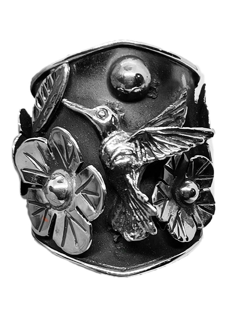 Anillo de colibrí Animales P 925 de plata brillante
