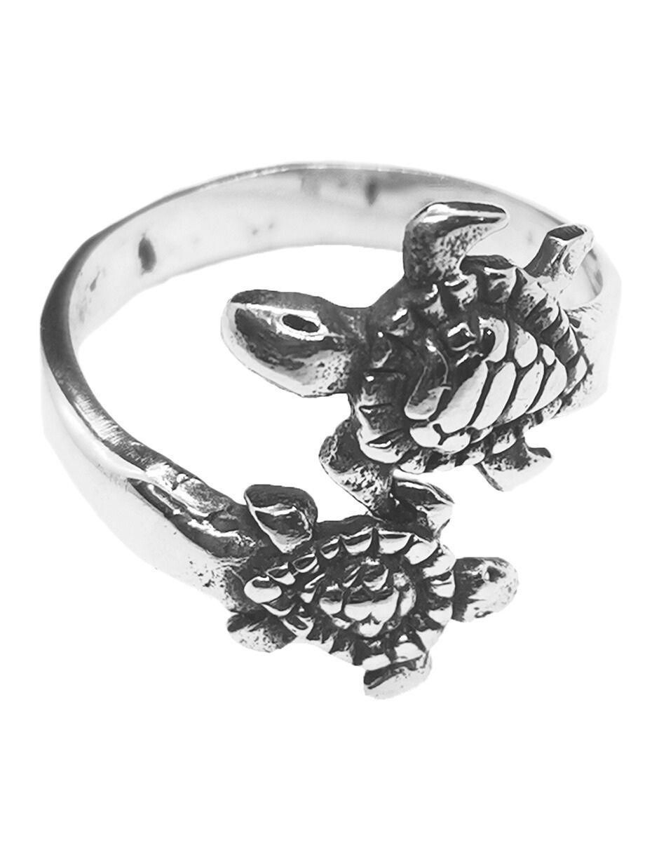 Anillo de tortuga Animales P 925 de plata brillante