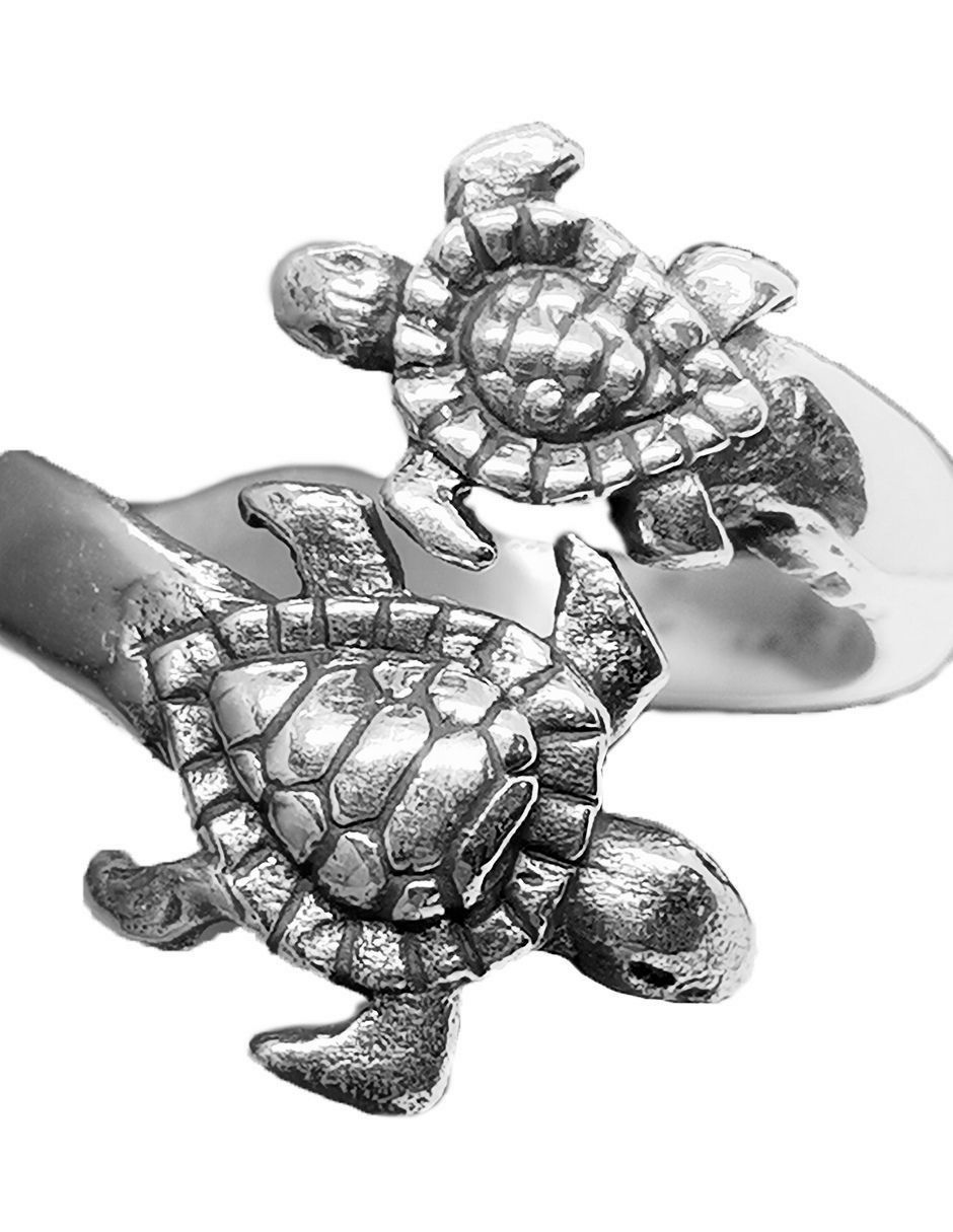 Anillo de tortuga Animales P 925 de plata brillante