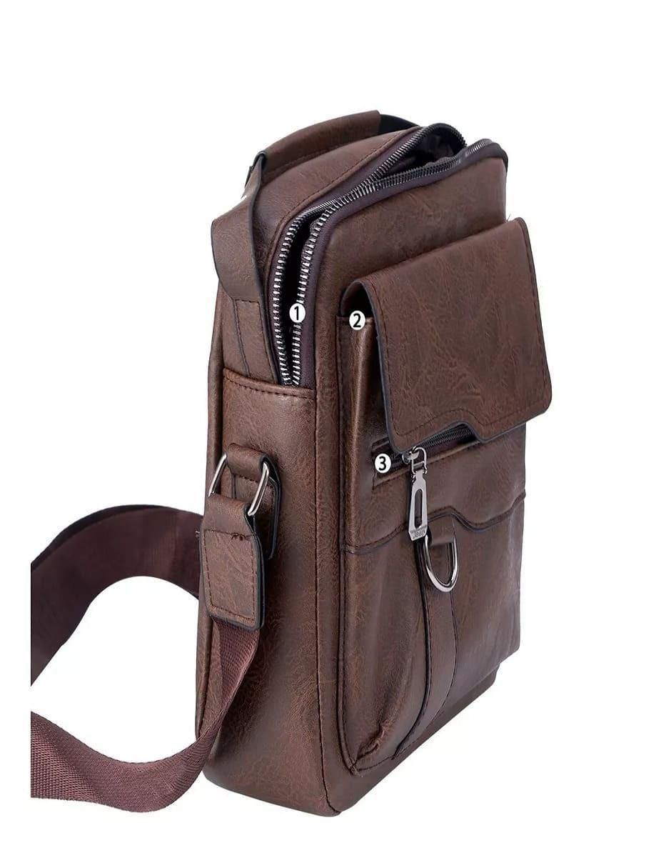 Bolsa crossbody de cuero para hombre
