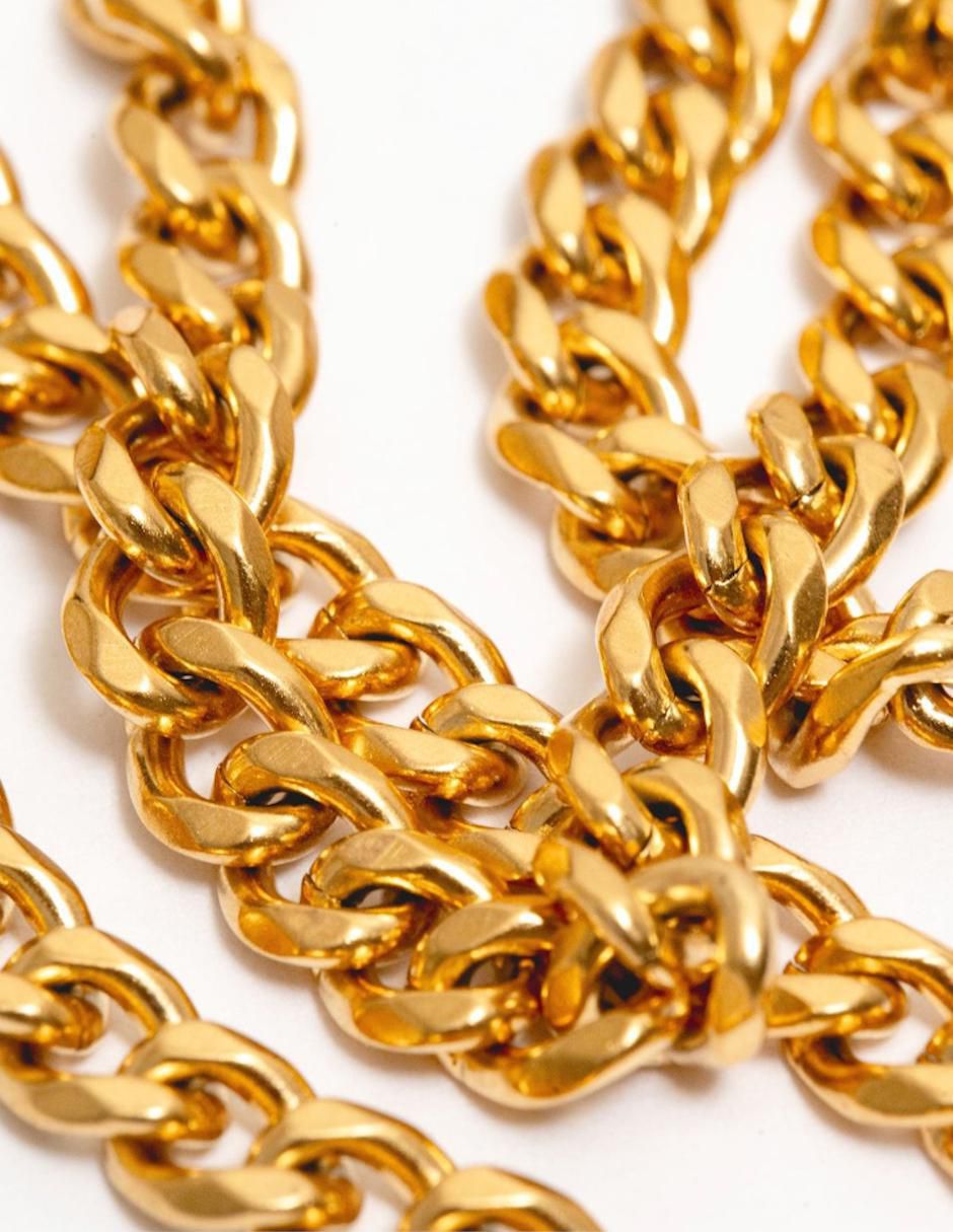 Collar Cubana con acabado baño de oro 18 K 2