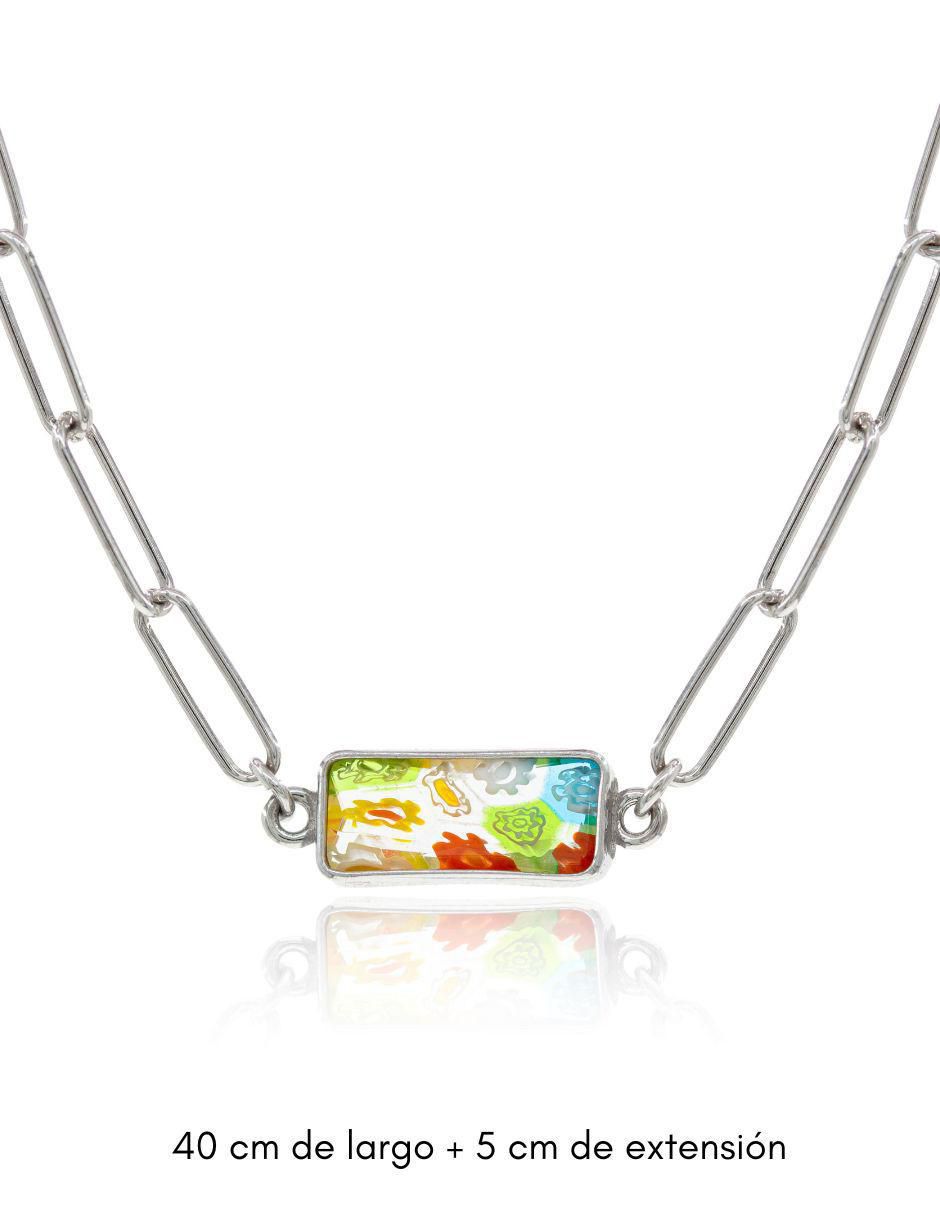 Collar rectangular de plata P 925 6