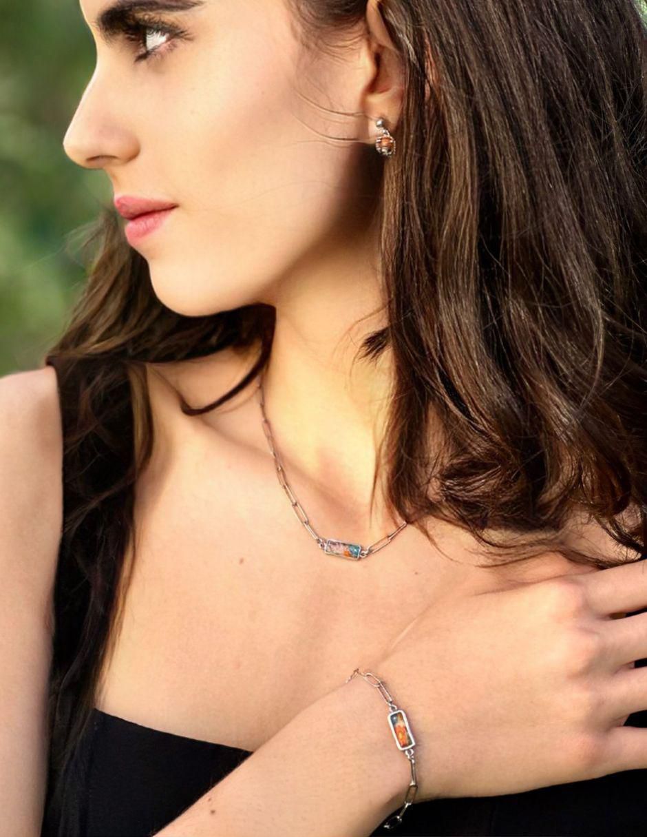 Collar rectangular de plata P 925 3