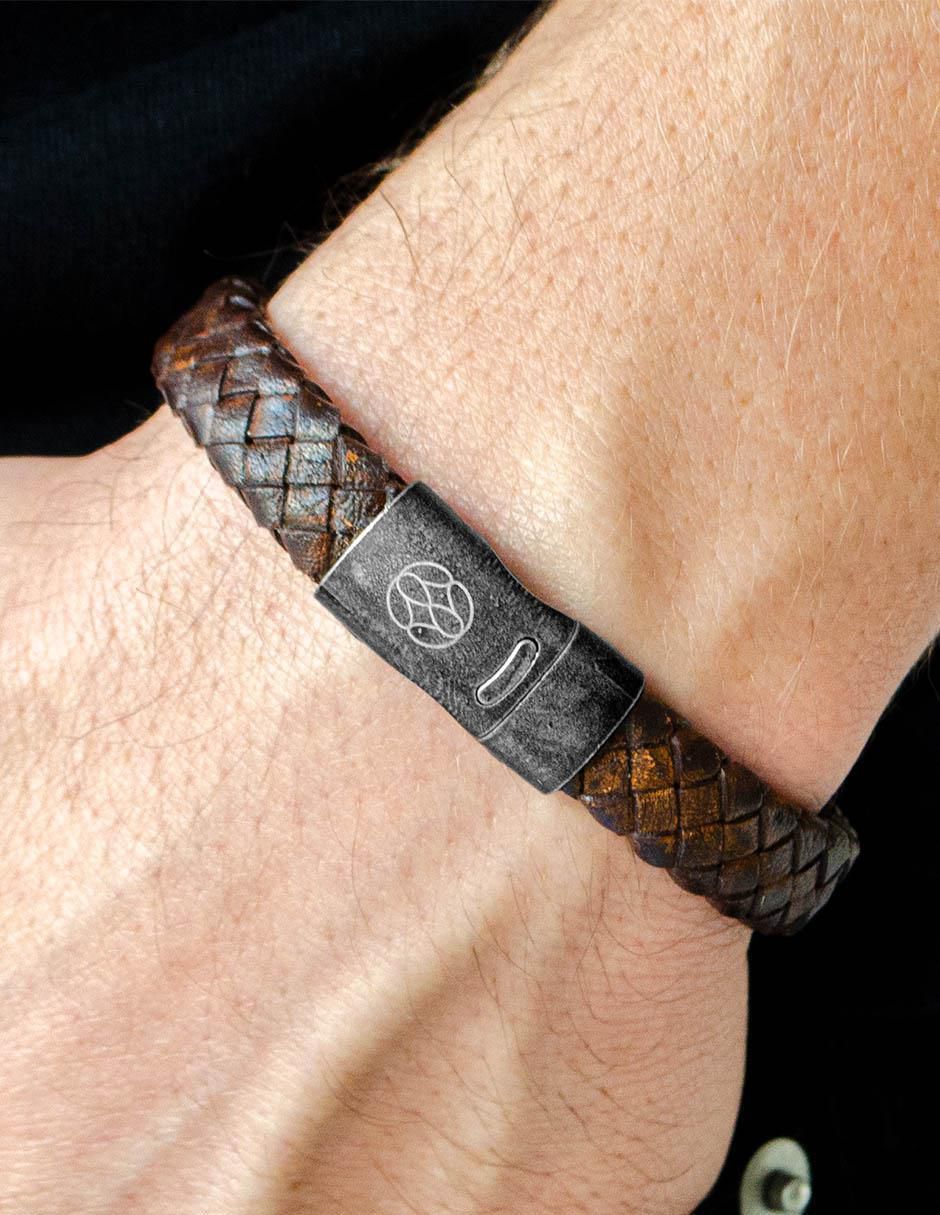 Pulsera de piel Brenva acabado liso