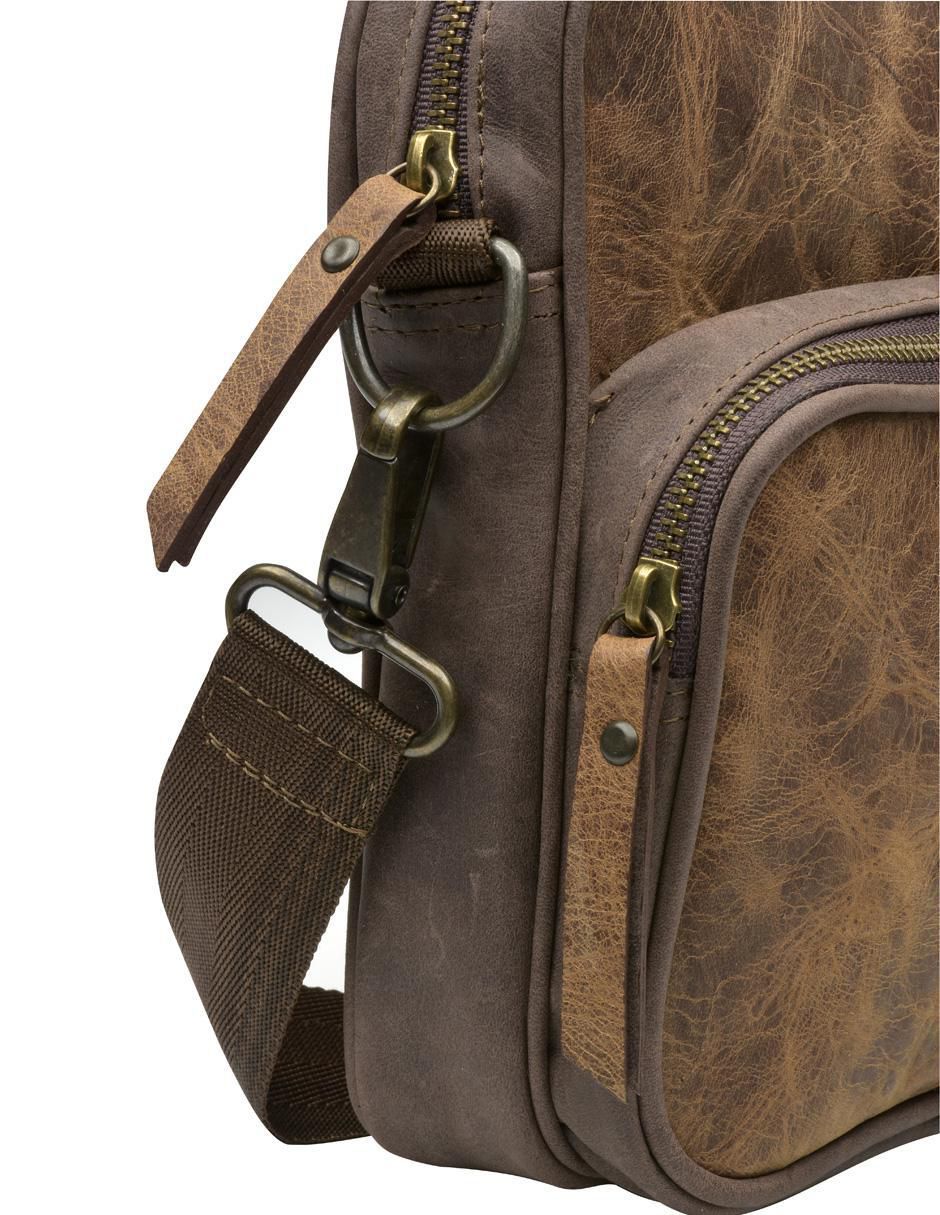 Bolsa messenger de cuero unisex