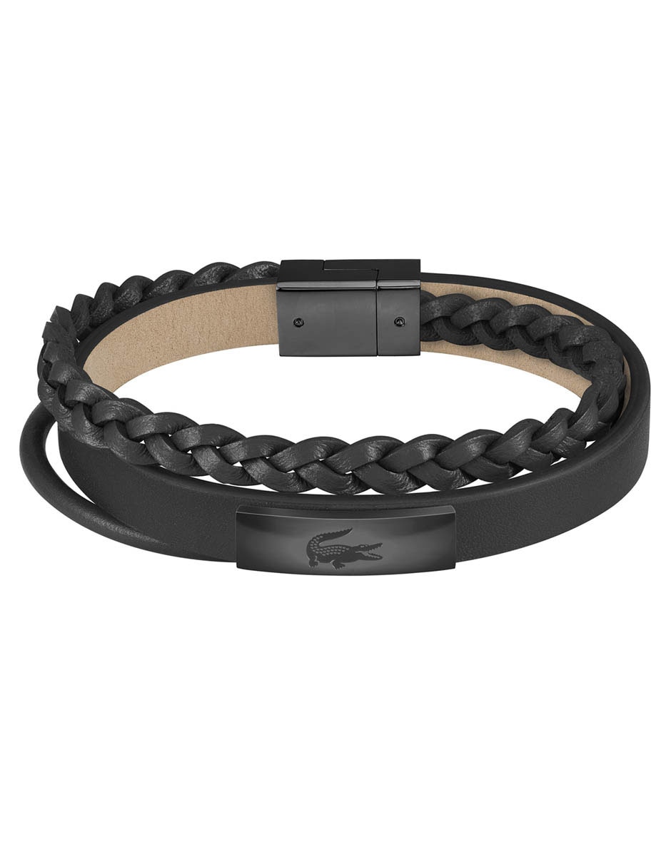 Pulsera Lacoste de piel con acabado liso