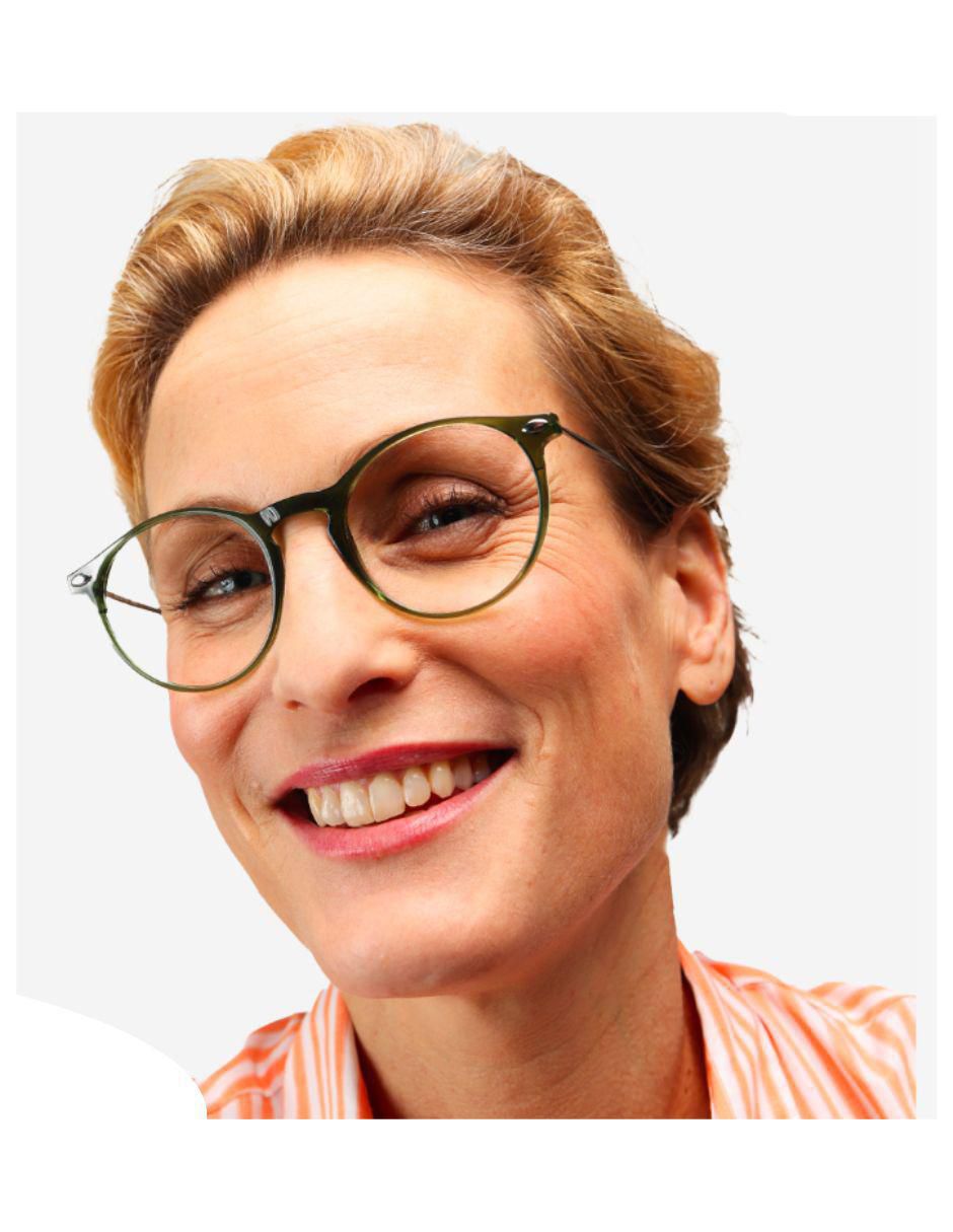 Lentes de lectura Cruz Khaki circular unisex 6