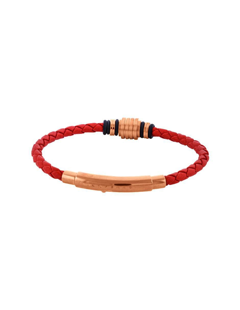 Pulsera de piel 14 K Bullet acabado baño de oro rosa 2