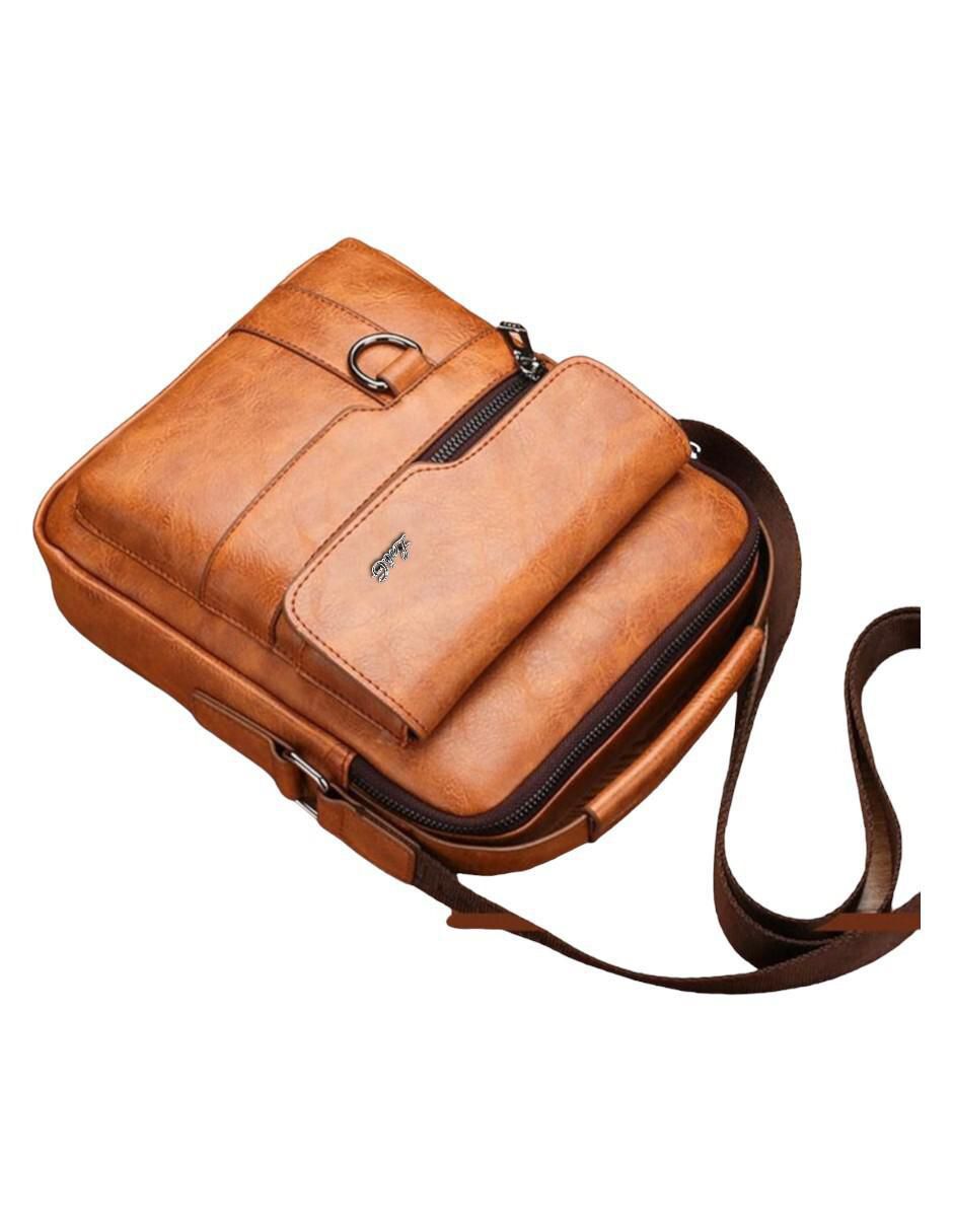 Bolsa crossbody de cuero para hombre