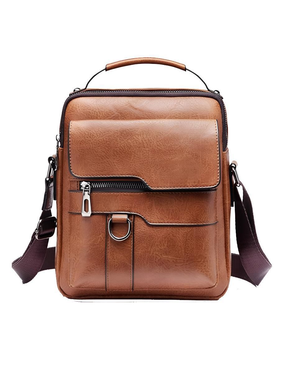 Bolsa bandolera de piel para hombre