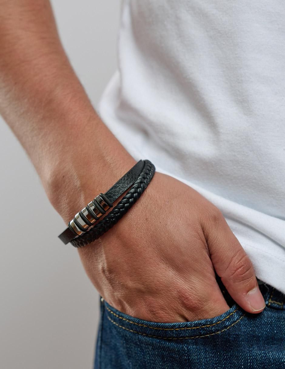 Pulsera de piel acabado brillante 5