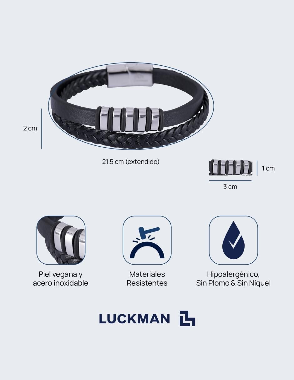 Pulsera de piel acabado brillante 6