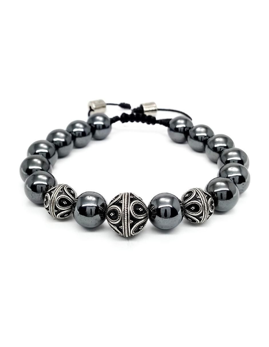 Pulsera de plata con hematita P 925 Bloodstone acabado brillante Pulsera de plata con hematita P 925 Bloodstone acabado brillante