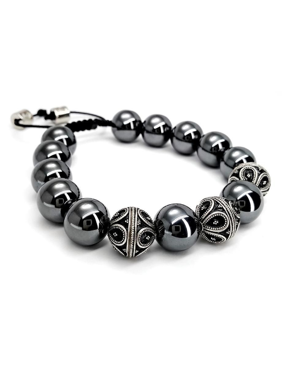 Pulsera de plata con hematita P 925 Bloodstone acabado brillante 2