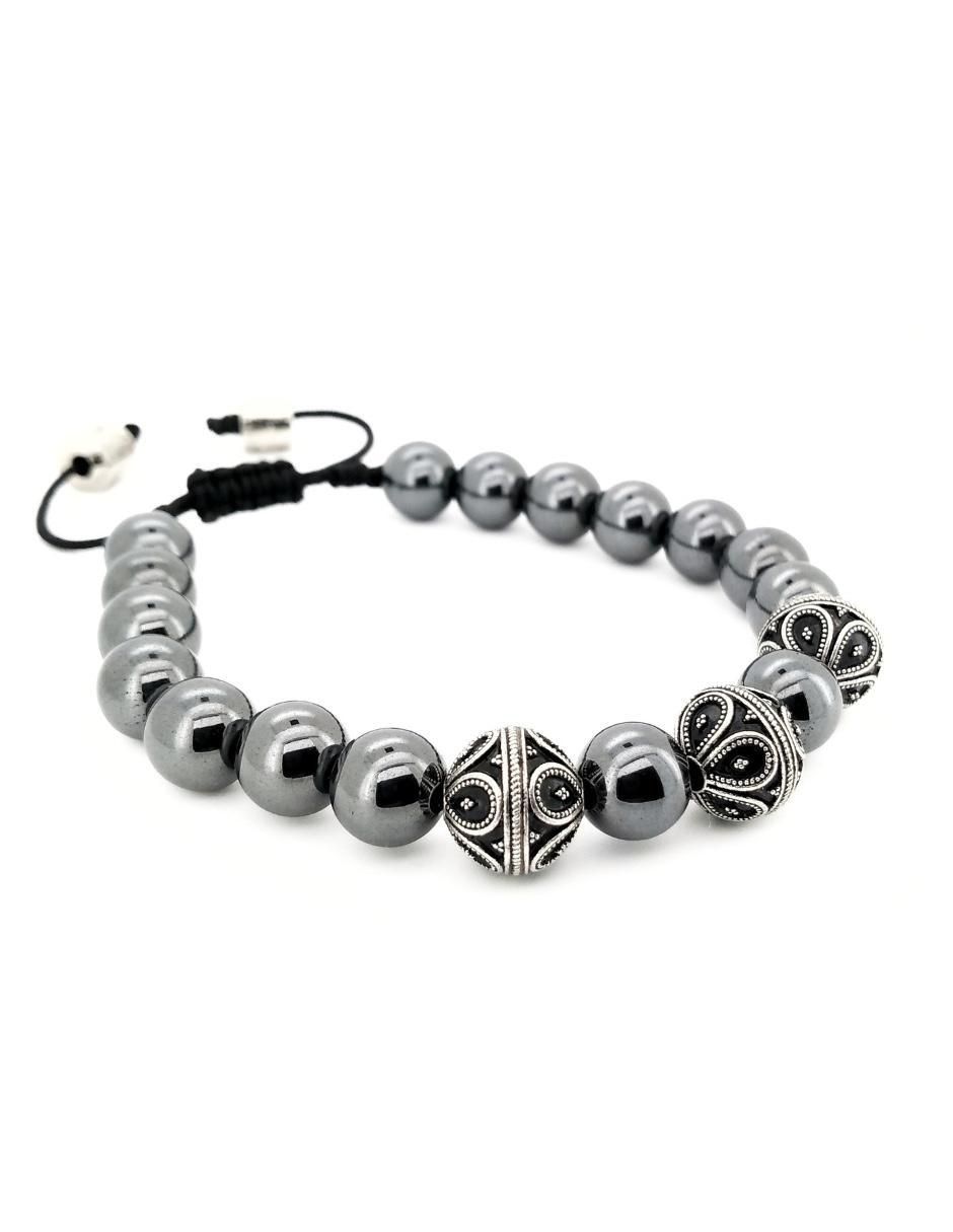 Pulsera de plata con hematita P 925 Bloodstone acabado brillante 2