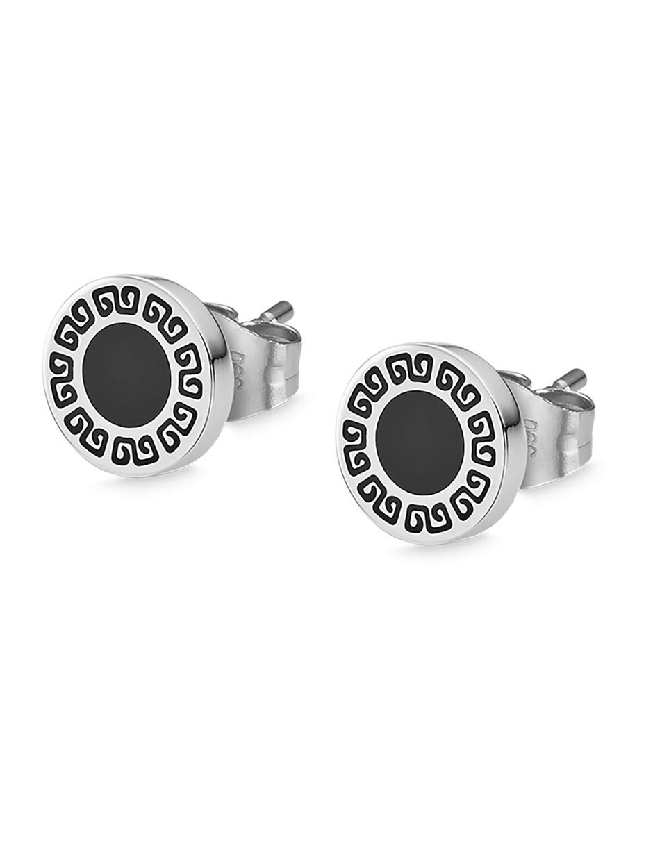 Aretes redondos Men Earrings con acabado brillante 2