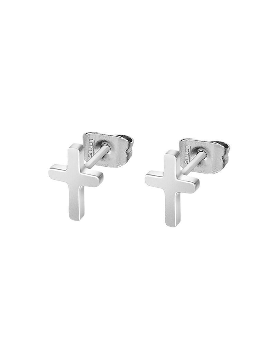 Aretes de cruz Lotus Style Men con acabado brillante