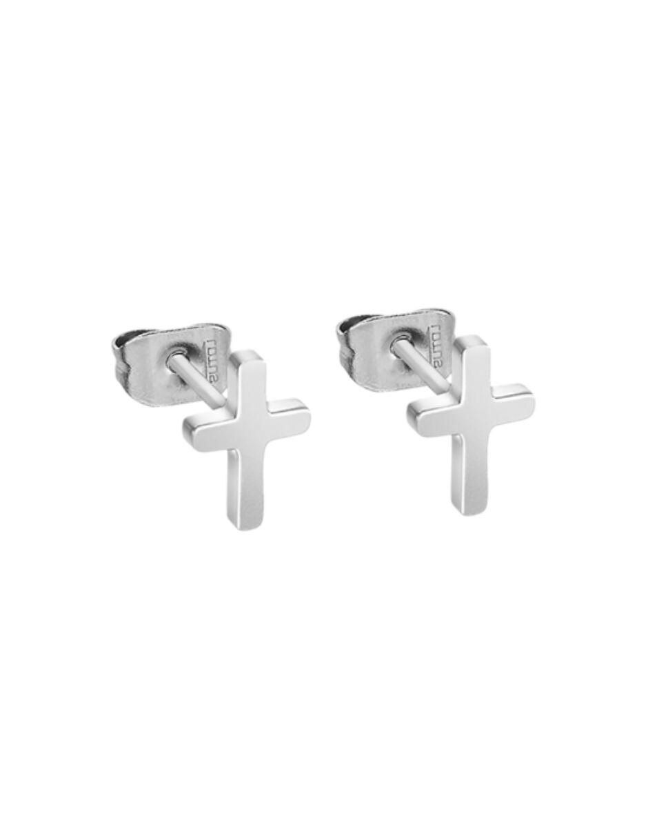Aretes de cruz Lotus Style Men con acabado brillante