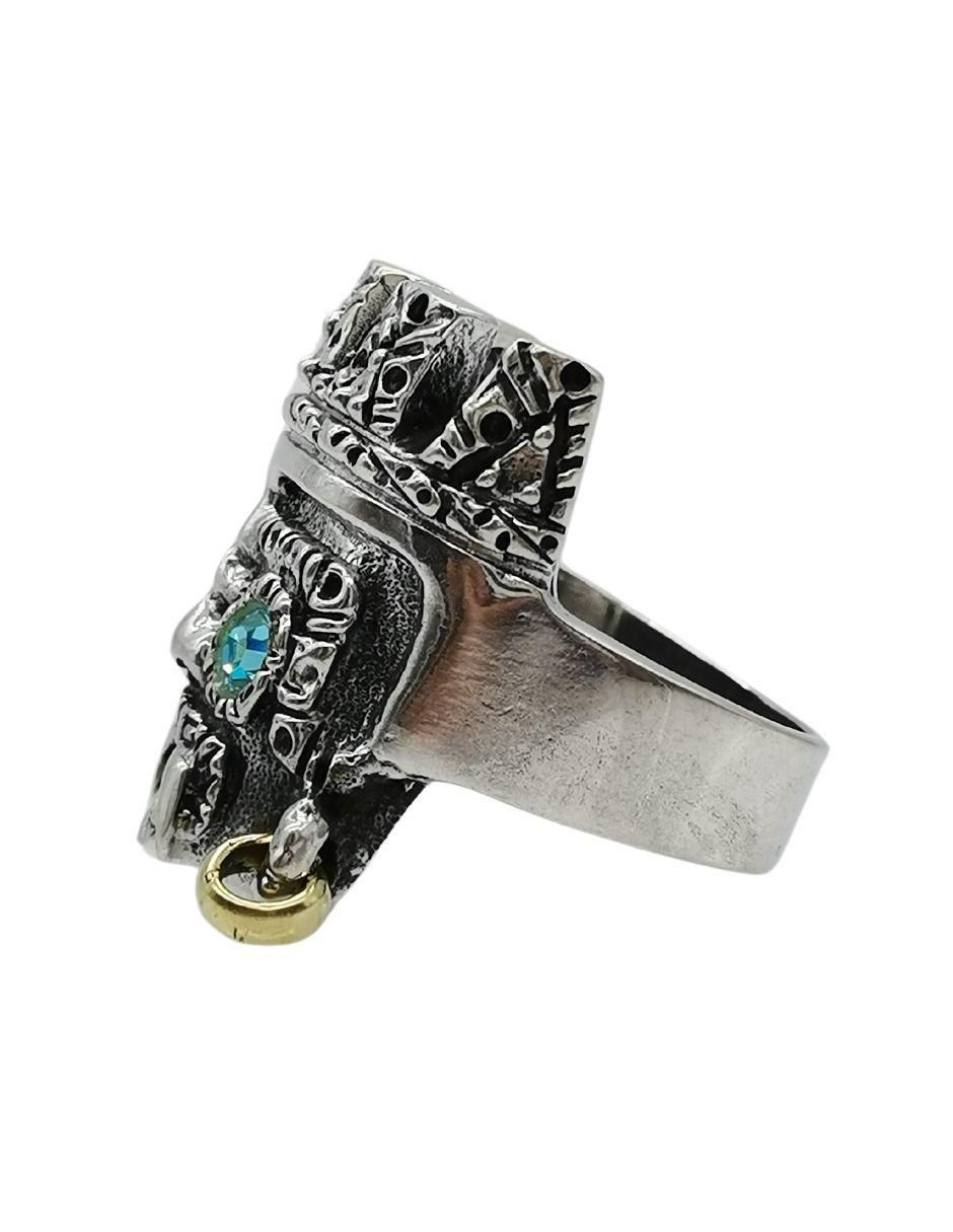 Anillo rectangular Tlaloc Con Aretes P 925 de plata pulido 2