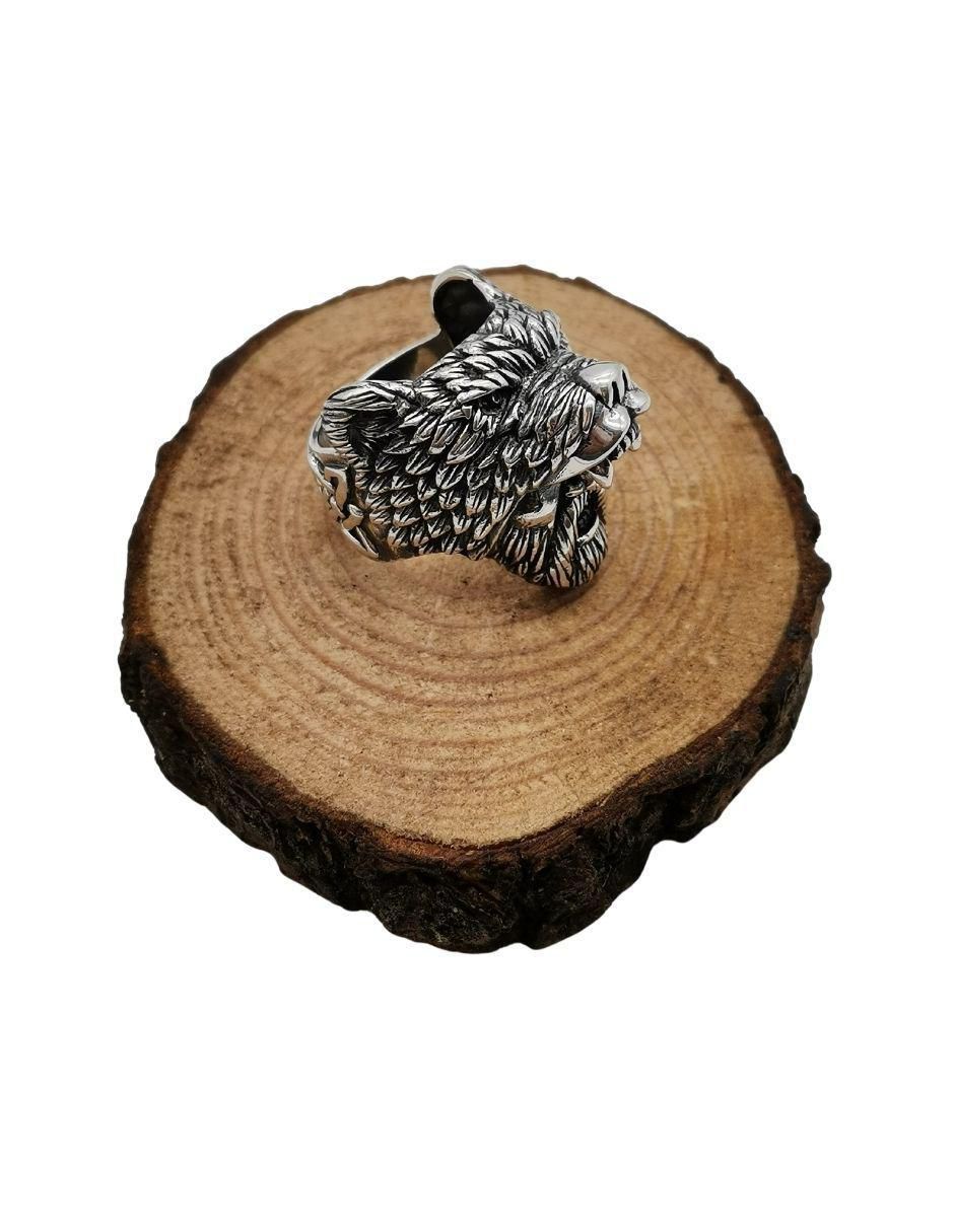 Anillo de oso Guerrero Oso Nordico P 925 de plata pulido 4