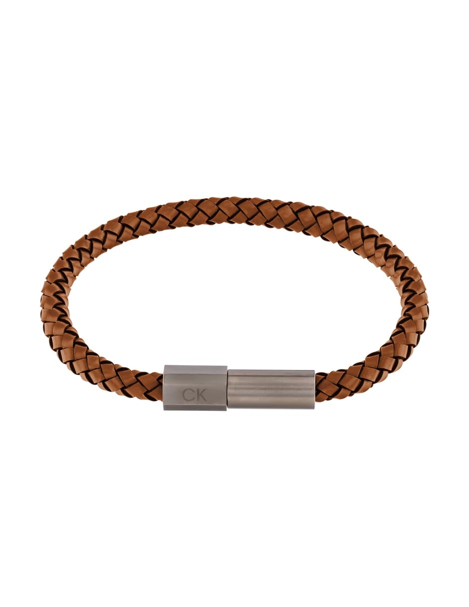 Pulsera de piel Industrial Facets acabado mate