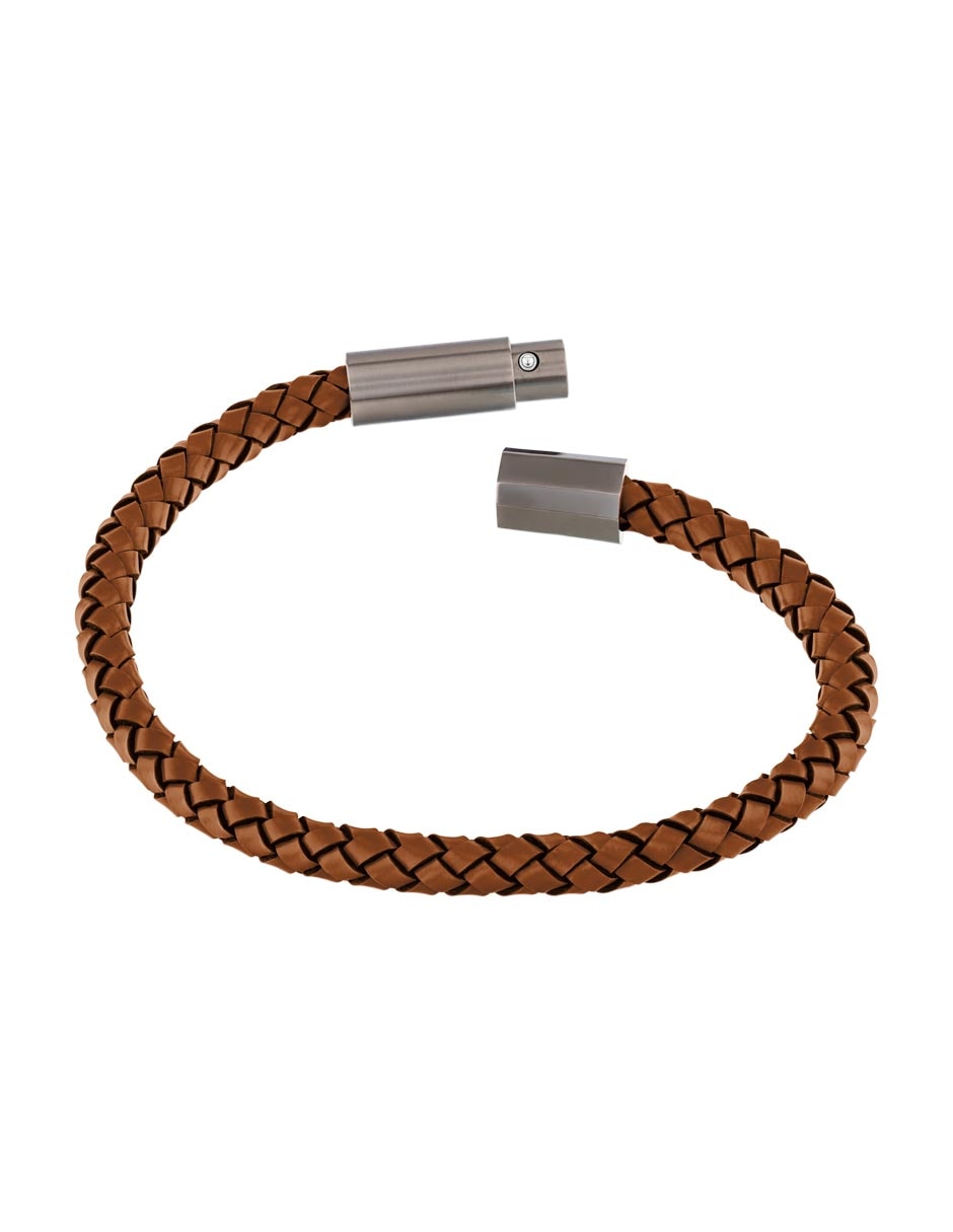 Pulsera de piel Industrial Facets acabado mate 2