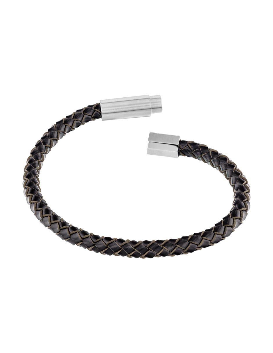 Pulsera de piel Industrial Facets acabado mate 2