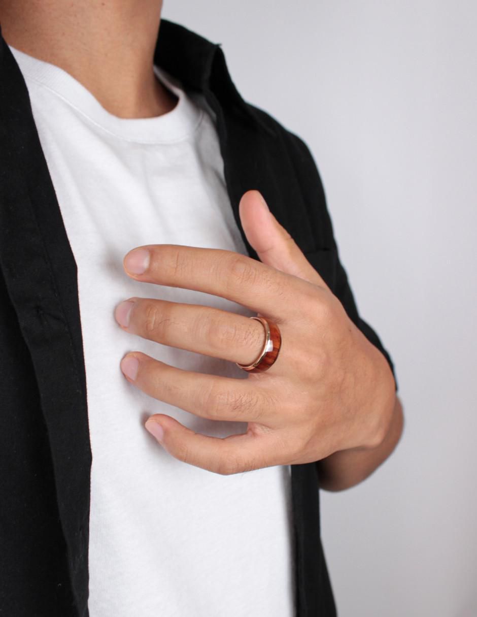 Anillo geométricos Black brillante