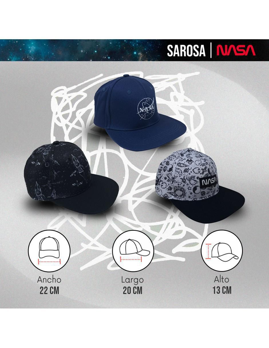 Gorra visera plana broche casual Nasa para hombre