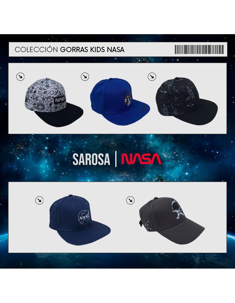 Gorra visera plana broche casual Nasa para hombre