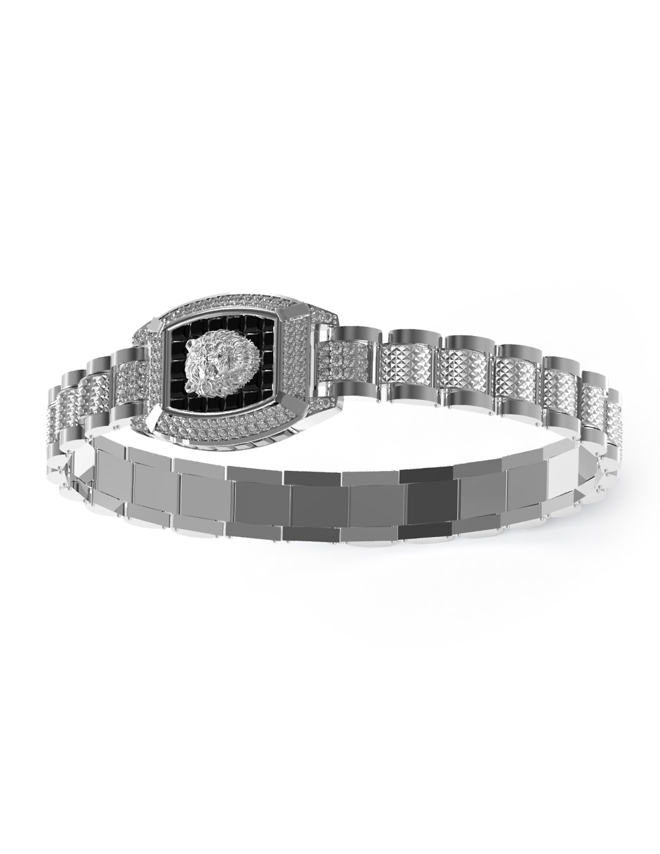 Brazalete con zirconia Lion King con acabado pulido 1