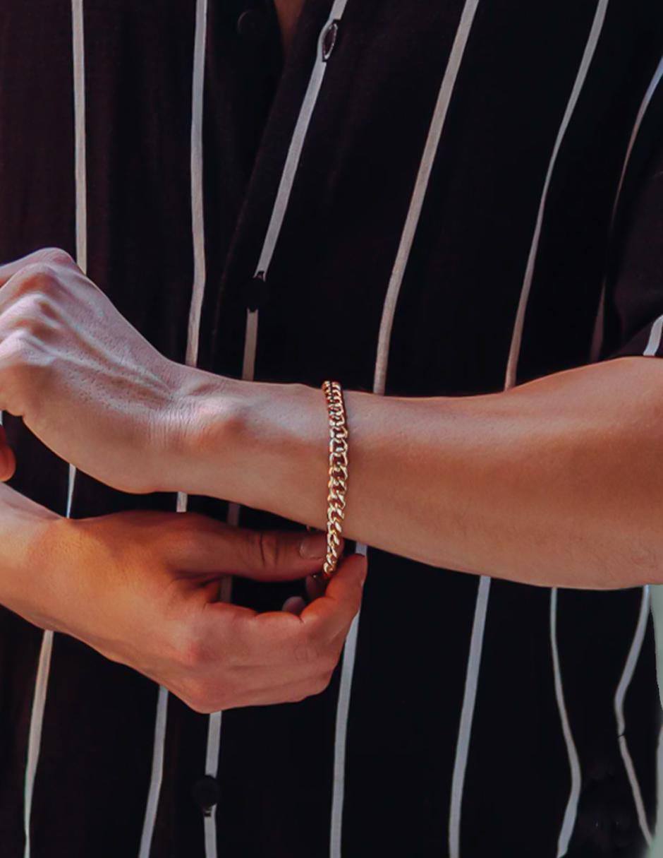 Pulsera acabado chapa de oro 3