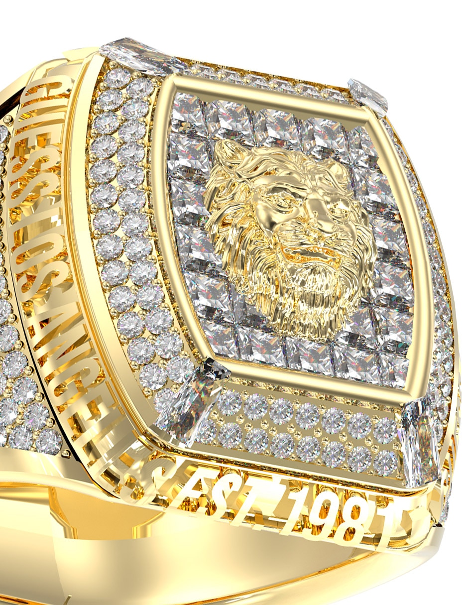 Anillo redondo Lion King León zirconia brillante 2
