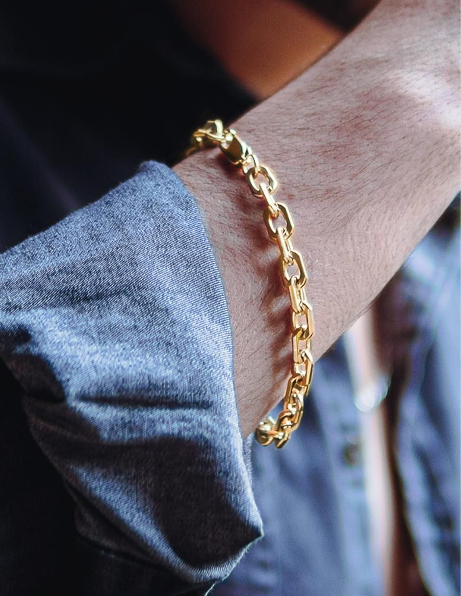 Pulsera con acabado chapa de oro
