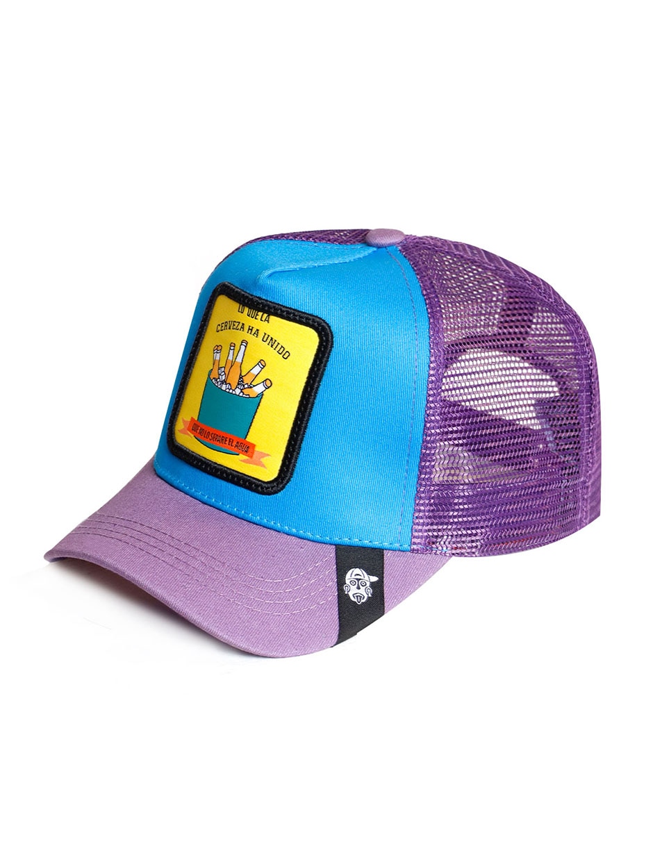 Gorra visera curva snapback casual Frase Con cerveza no hay tristeza para adulto 5