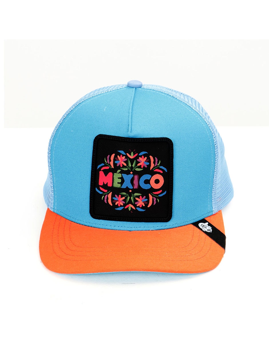 Gorra visera curva snapback casual Frase México confeti para adulto Gorra visera curva snapback casual Frase México confeti para adulto