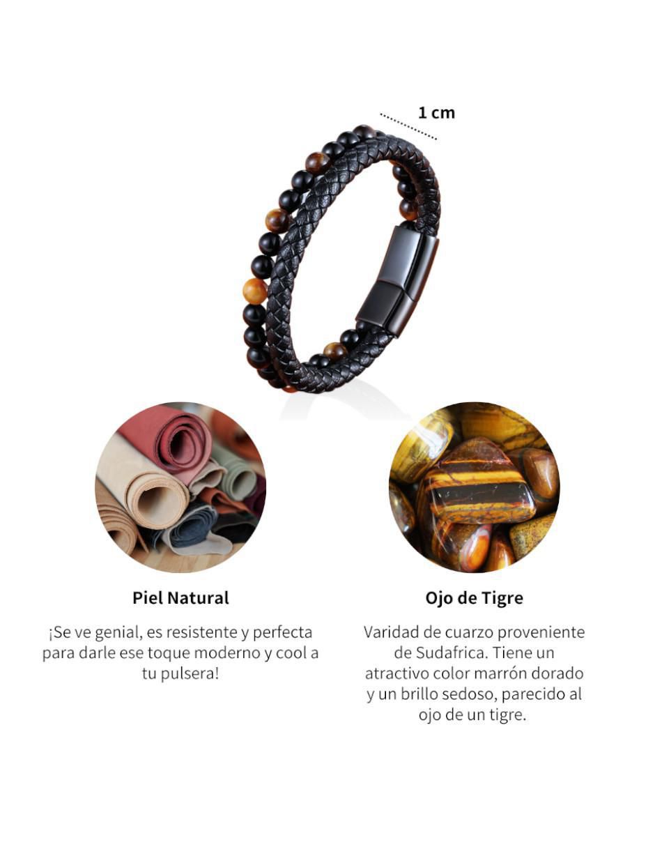 Pulsera con ojo de tigre Black acabado pulido 3
